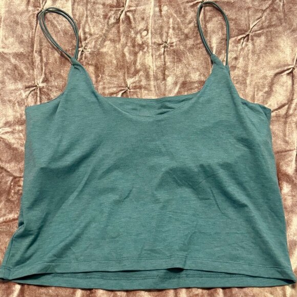 Vuori Lux Cami Cropped Tank in Cape Heather Blue Green, Size XL - Picture 7 of 11